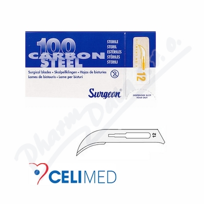 Čepelky skalp.SURGEON č.12 steril.100ks