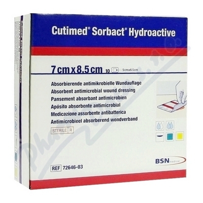 Cutimed Sorbact Hydro antim.hydroak.kr.7x8.5cm 10k