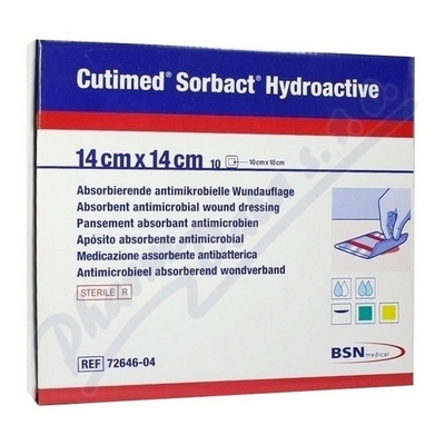 Cutimed Sorbact Hydro antim.hydr.kr.14x14cm 10ks