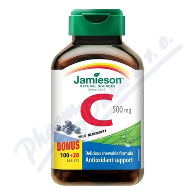 JAMIESON Vitamín C 500mg borůvka cucací tbl.100+20