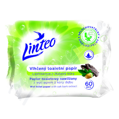 Linteo Vlhčený toaletní papír s dubovou kůrou 60ks