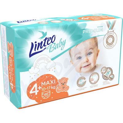 Dětské plenky LINTEO BABY PREM.MAXI+ 10-17kg 46ks