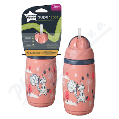 Tommee Tippee Netekoucí hrnek 266ml 12m+ Růžový