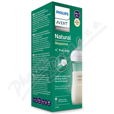 Philips AVENT Láhev Natural Respon.sklo 240ml 1m+