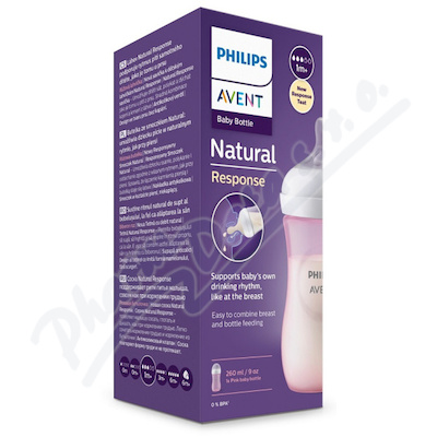 Philips AVENT Láhev Natural Respon.260ml 1m+ růž.