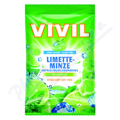 Vivil Limetka-peprmint+vitamín C bez cukru 120g