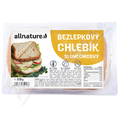 Allnature Bezlepkový chlebík slunečnicový 350g