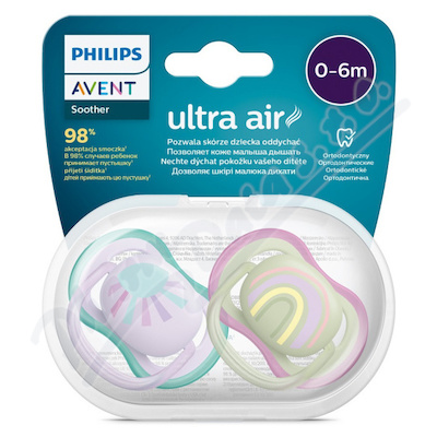 Philips AVENT Šidít.Ultra air 0-6m dívka/obráz.2ks