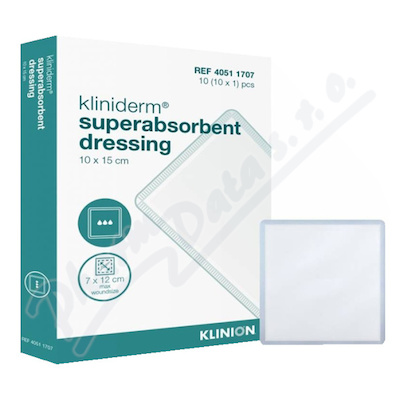 Superabsorpční obvaz Kliniderm 10x15cm 10ks