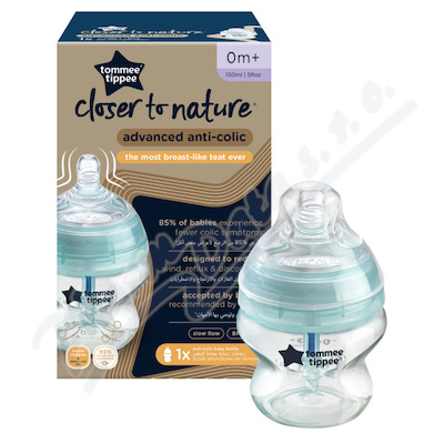 Tommee Tippee Kojen.lahev Pom.pr. 150ml 0m+ Modrá