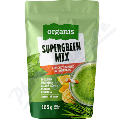 Organis Supergreen Mix mango&pomeranč 165g