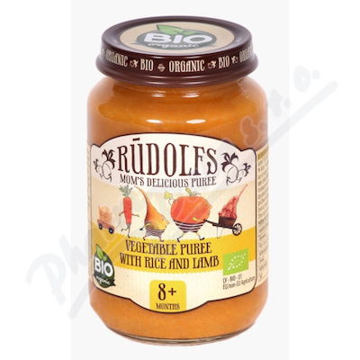 Rudolfs Zelenina s rýží a jehn.masem BIO 190g 8m+