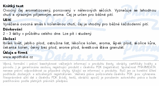 Apotheke Horká švestka se skořicí čaj 20x2g