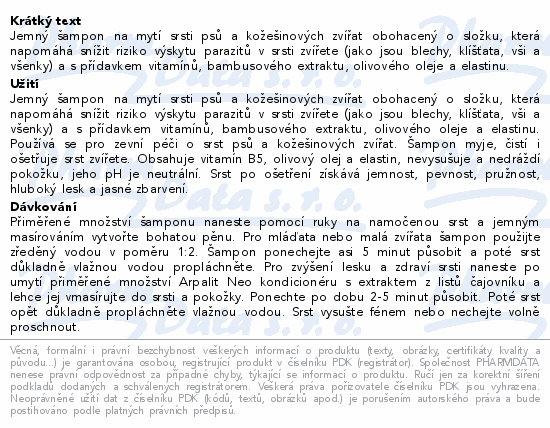 Arpalit Neo šamp.s antipar.slož. a bambus.ex.500ml