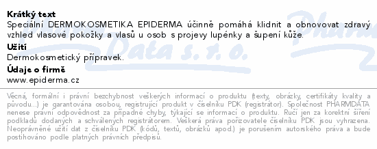 EPIDERMA bioak.šampon při projevech lupénky 200ml