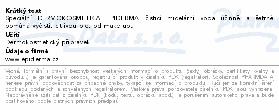 EPIDERMA bioaktivní micelární voda odlič. 300ml