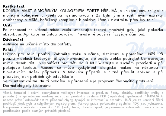 Swissmedicus Koňská mast kolagen forte hřej.200ml