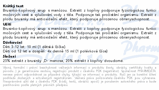 Cranmanosa močové cesty a imunita 500ml