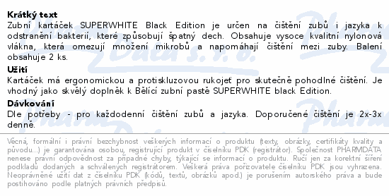 SUPERWHITE Black Edition zubní kartáček Medium 2ks