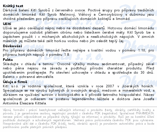 Kitl Syrob Černý rybíz+Malina+Višeň 3x500ml