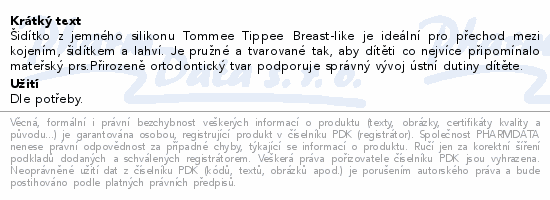 Tommee Tippee Breast-like dudlík 6-18m 2ks