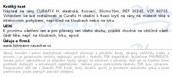 Náplast Curafix H elast.fixovací 30cmx10m 1ks