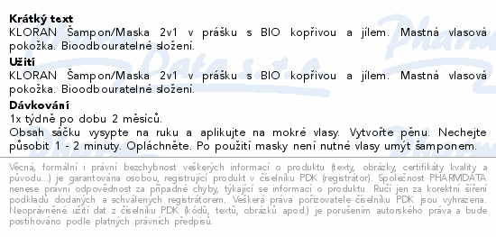 KLORANE Šampon/Maska 2v1 BIO kopřiva a jíl 8x3g