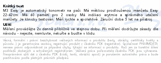 Tonometr digitální OMRON M3 Easy nový