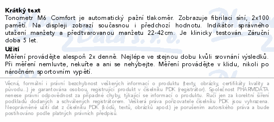 Tonometr digitální OMRON M6 Comfort Afib