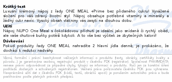 NUPO One Meal +Prime hotový nápoj čokoláda 330ml