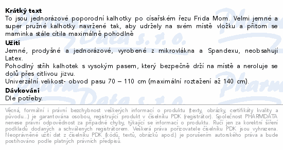 Frida Mom jednorázové kalhotky po cís.řezu 8ks Uni