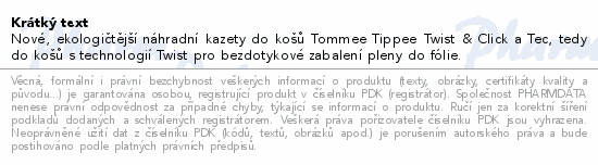 Tommee Tippee Twist&Click náhradní kazeta do koše