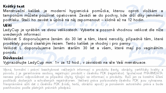 LadyCup Revolution menstruační kalíšek černý malý