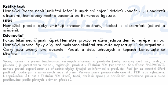 HemaGel PROCTO 10ks rektálních čípků II