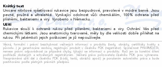 Rukavice nitrilové bezpudrové Unicare L 100ks