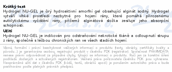 Nu-Gel 3M hydrogelový obvaz s alginátem 6ks